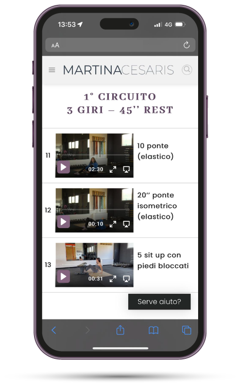 schede allenamento online su smartphone martina cesaris